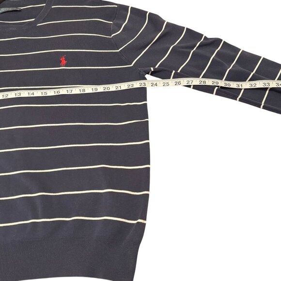 Polo Ralph Lauren Men's Blue Striped Long Sleeve Knitted Sweater Size L - Picture 6 of 7